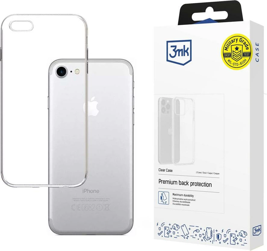 Mbështjellës 3mk Clear Case për iPhone 7/8/SE 2020/SE 2022, transparent