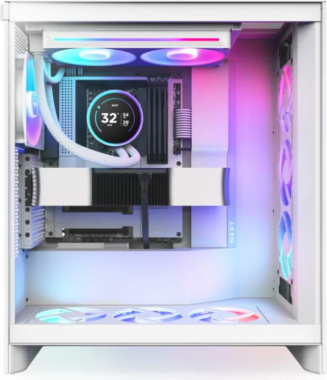 Ftohës ujor AIO CPU, NZXT Kraken Elite 280 RGB 2024 RL-KR28E-W2, 280mm, AMD AM4, i bardhë