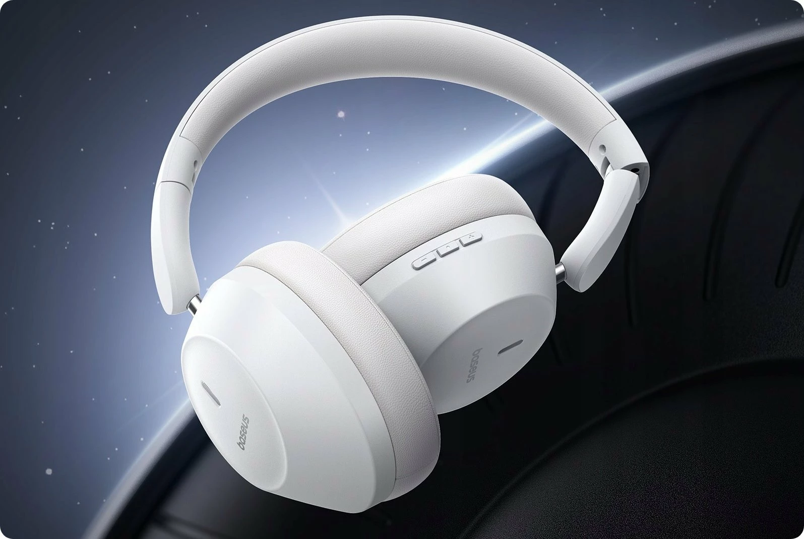 Kufje Baseus Boss 30 Max, Bluetooth 5.3, ANC/ENC, 50h, USB-C, e bardhë