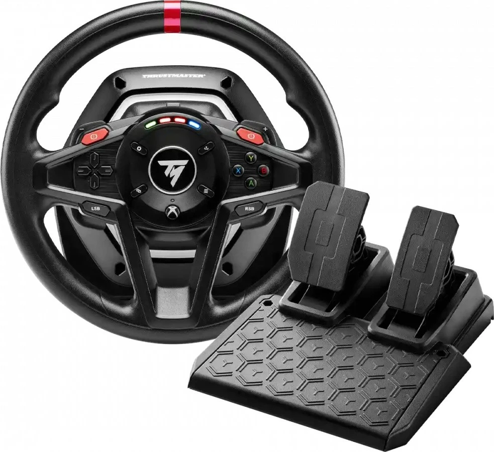 Set timon gaming Thrustmaster T128 SimTask Pack me pedale dhe montim, për PC/Xbox, i zi