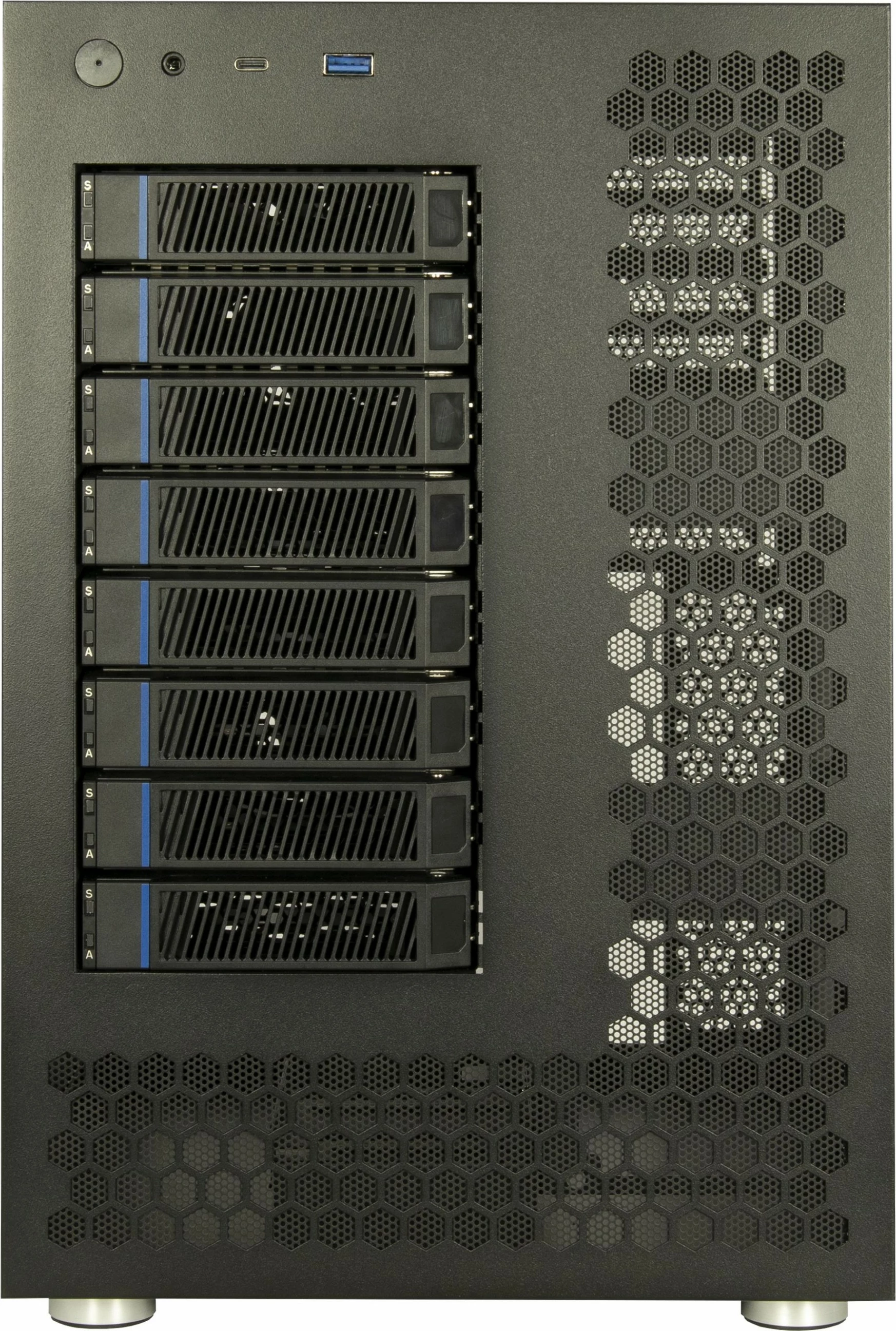 Kasë Inter-Tech NAS-8, 8 vende, PCI Express, Hot-swap, e zezë