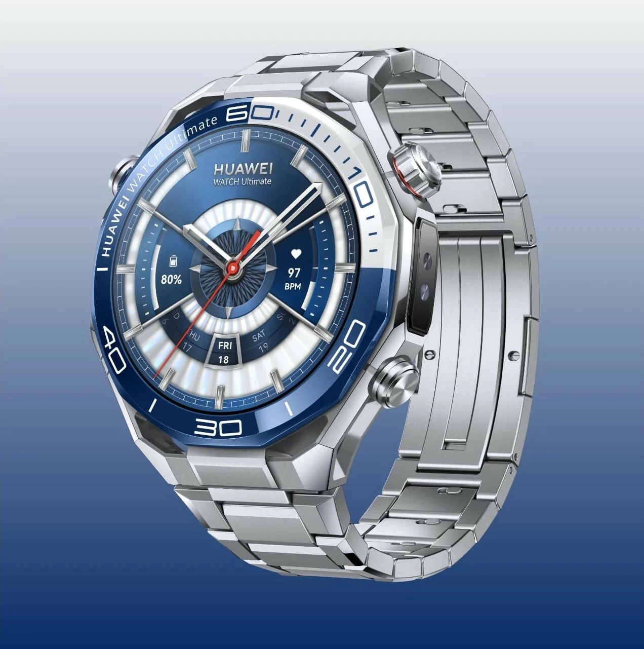 Smartwatch HUAWEI WATCH Ultimate 2 March-B29, blu dhe bardhë