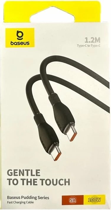 Kabl Baseus Pudding Series USB-C në USB-C 100W 1.2 m, i zi