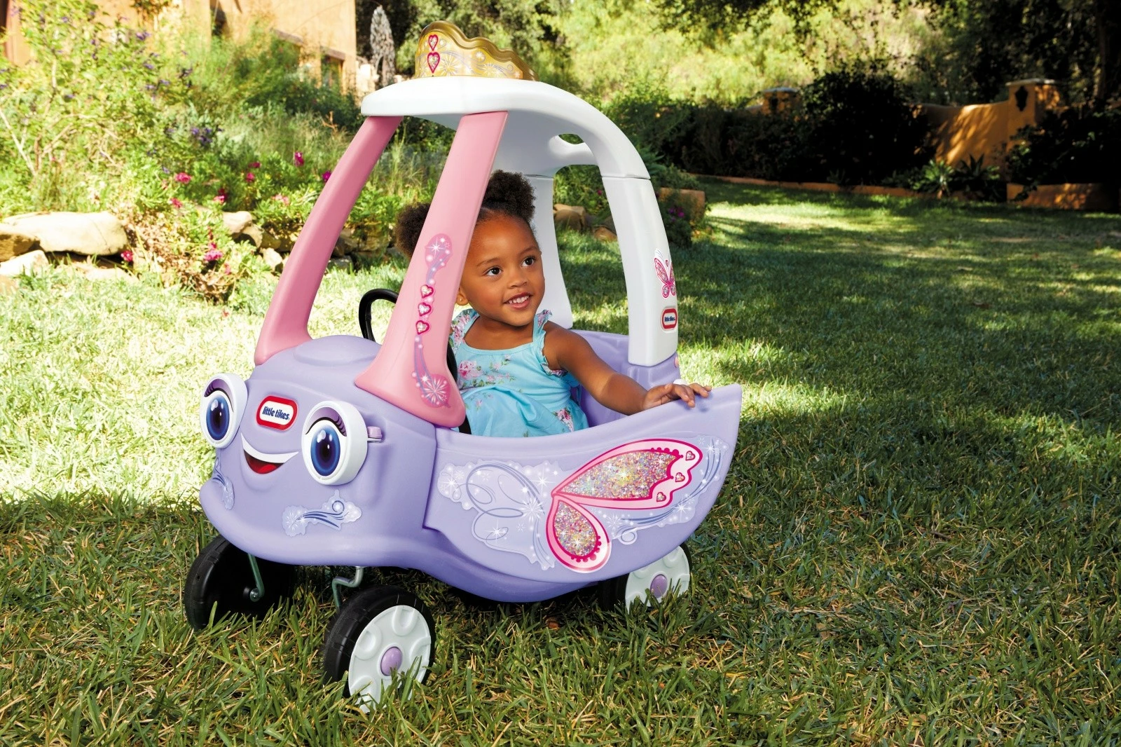 Makina lodër Little Tikes Cozy Coupe Fairy, plastikë, 4 rrota, rozë/vjollcë/e bardhë