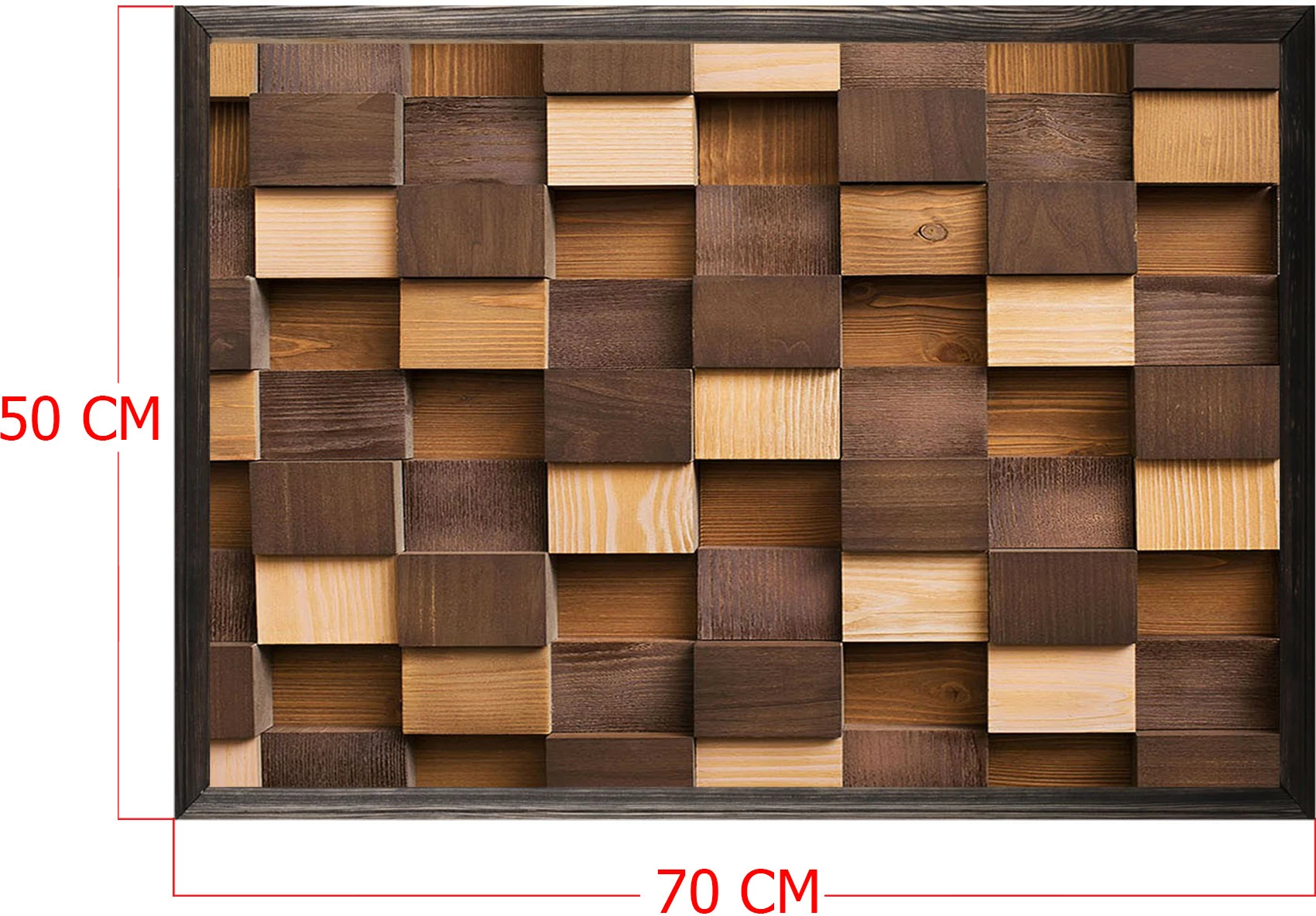 Pikturë dekorative me kornizë druri, Wallity, ngjyra të çelëta dhe të errëta, XL