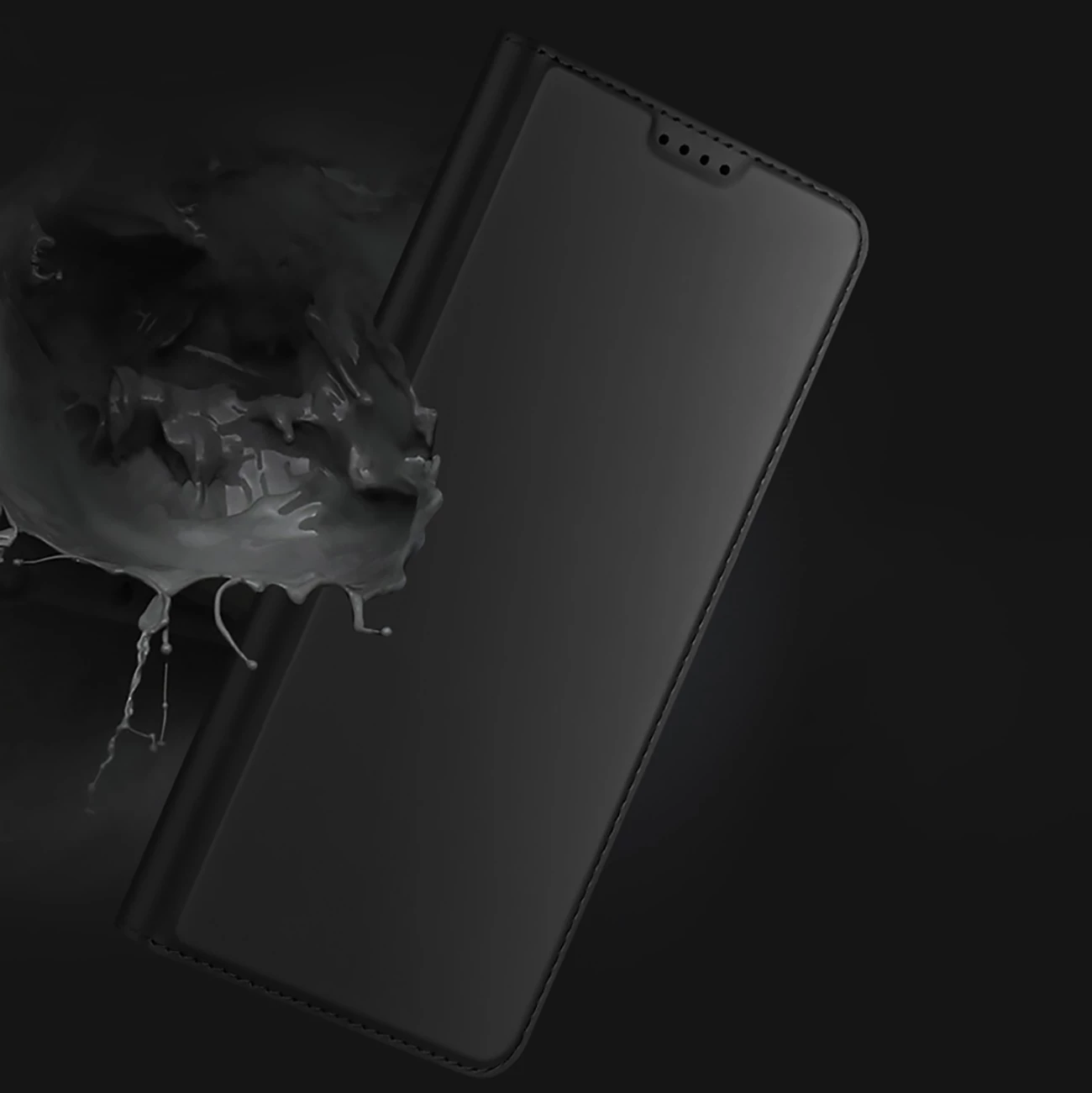 Mbështjellës Dux Ducis Skin Pro për Samsung Galaxy S25 Edge, me kapak dhe xhep për kartë, i zi