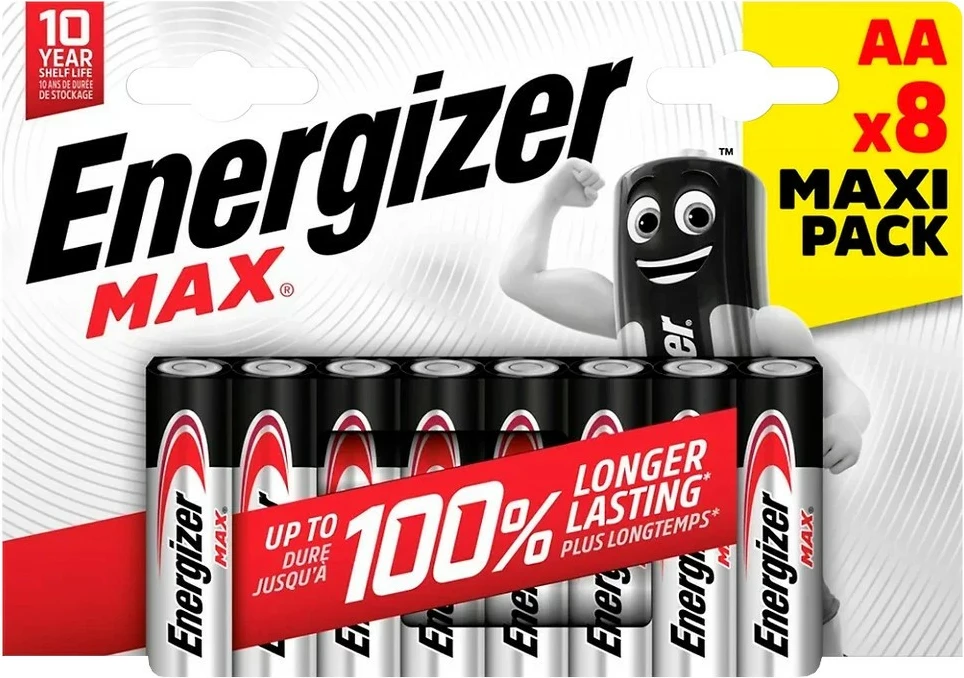 Bateri alkaline Energizer MAX AA, 8 copë
