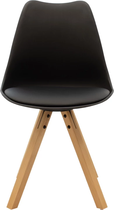 Tavolinë me karrige Quana-Caron, set 5 copë, xham dhe pp, ngjyrë e zezë-natyrale, 120x70x75cm