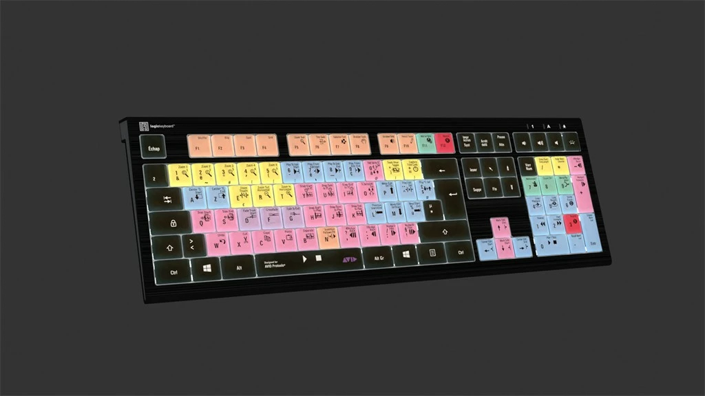 Tastierë LogicKeyboard Astra 2 Pro Tools FR për PC, shumëngjyrëshe