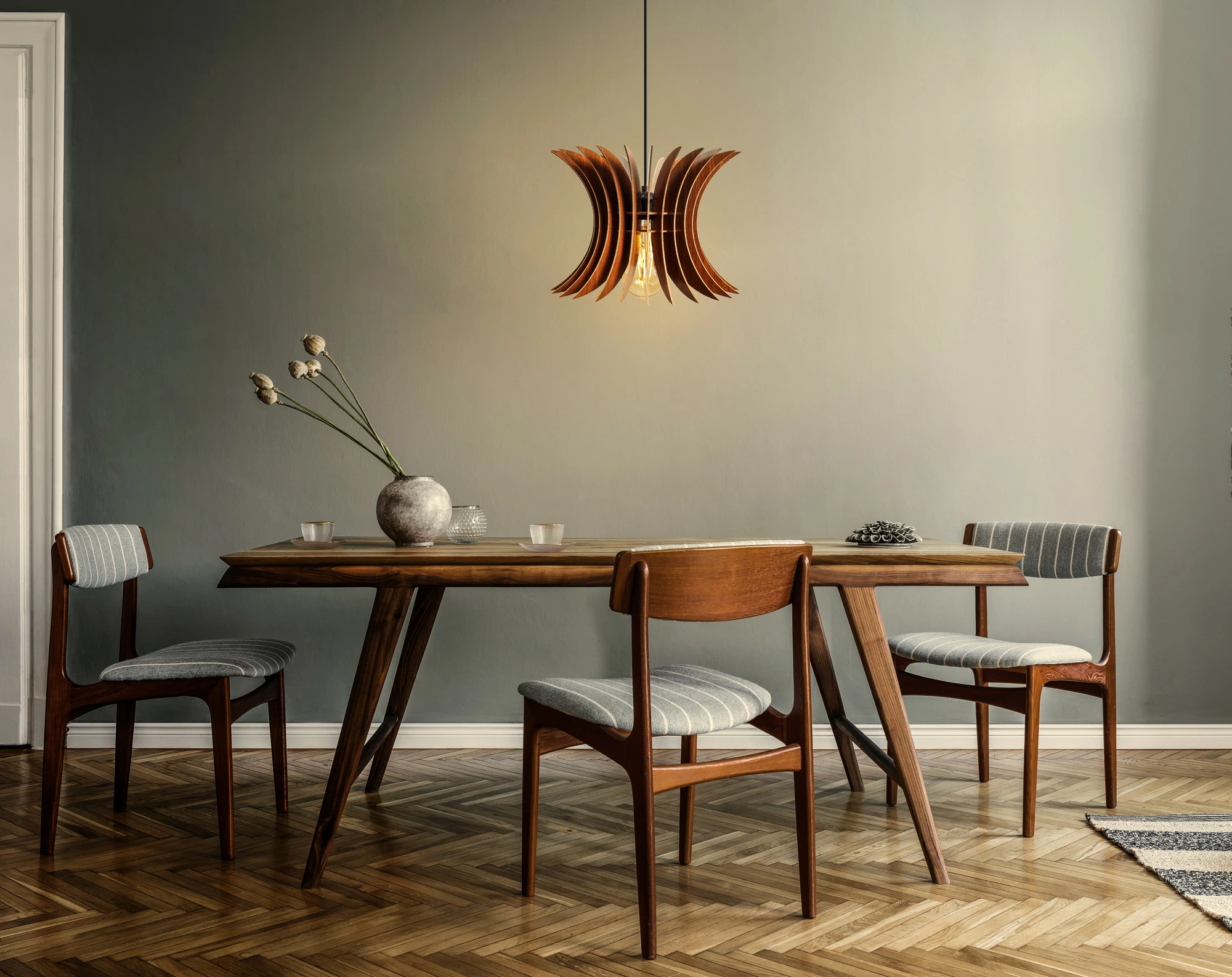 Llambë tavani Opviq, dizajn sferik, ngjyrë arre, 147-T