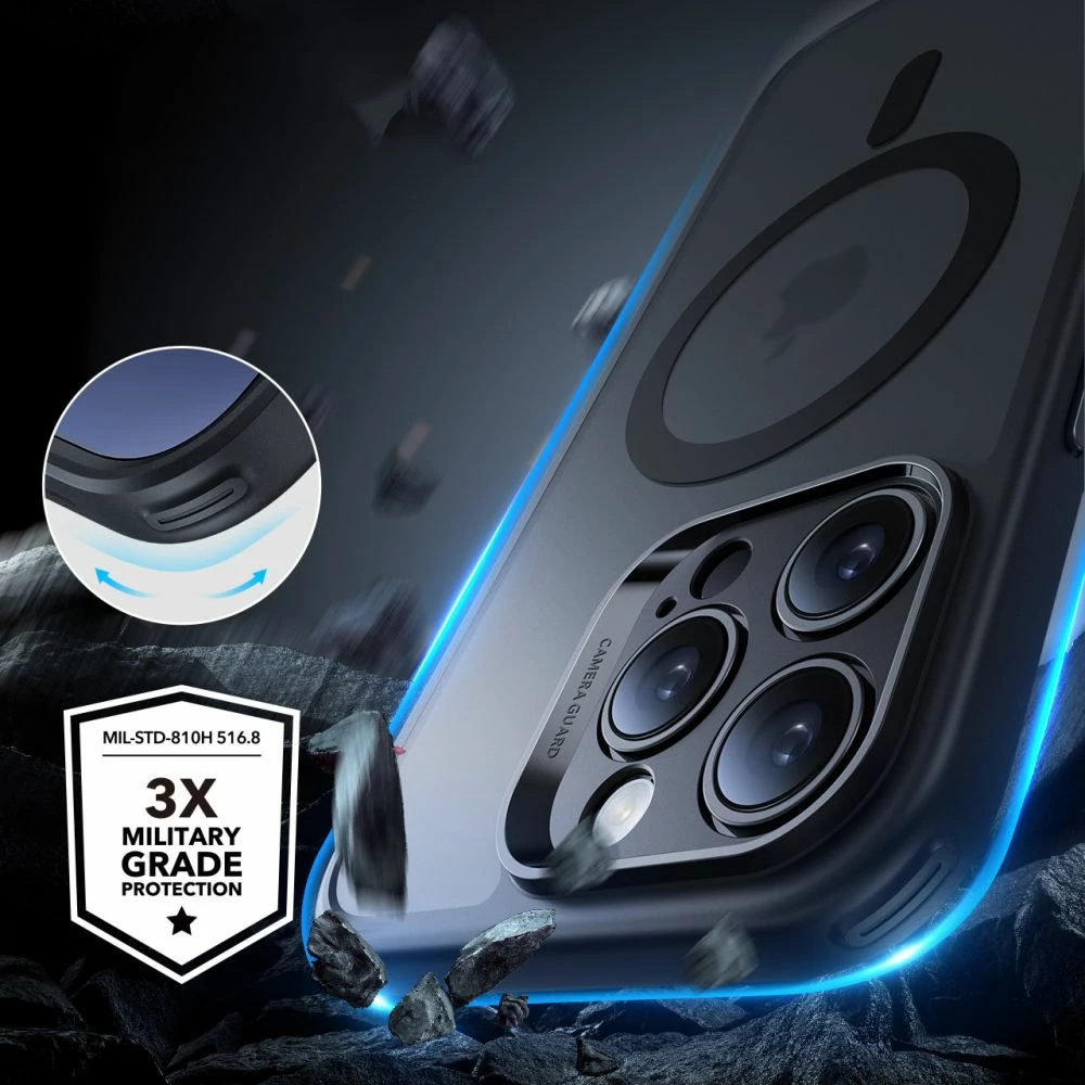 Mbështjellës ESR Classic Pro Set HaloLock MagSafe për iPhone 16 Pro, zi, me xham mbrojtës