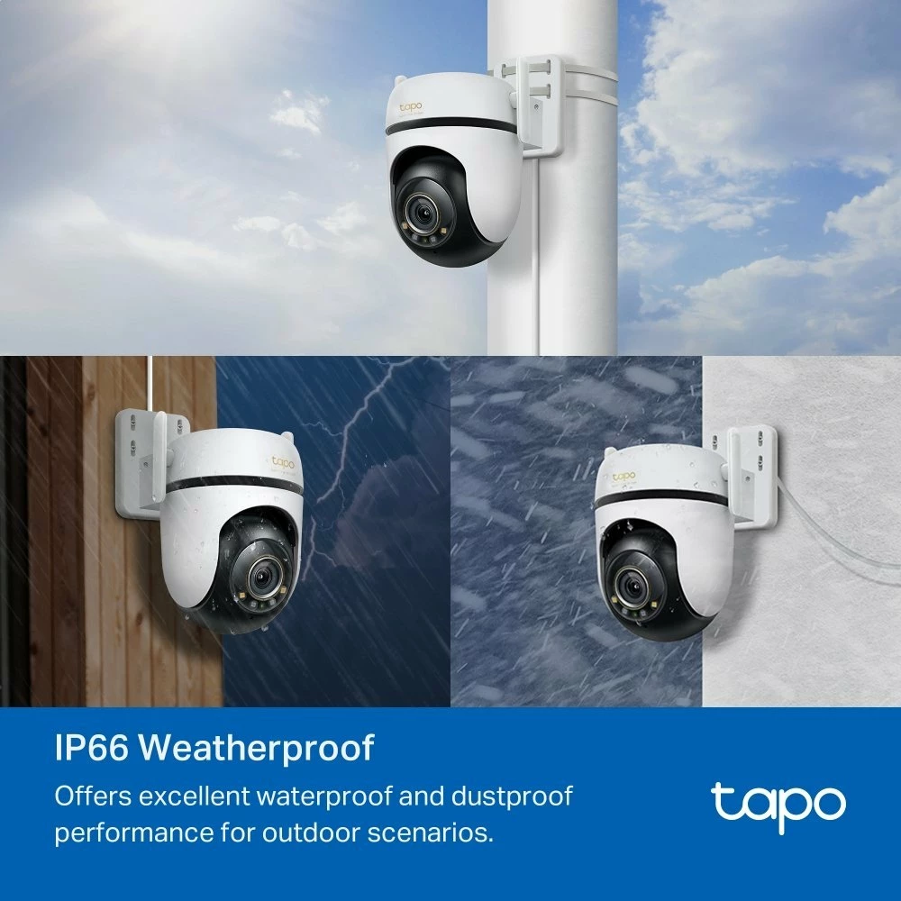 Kamerë sigurie IP TP-Link Tapo C530WS 5MP 3K, rrotulluese Outdoor, Wi‑Fi 6, IP66, e bardhë