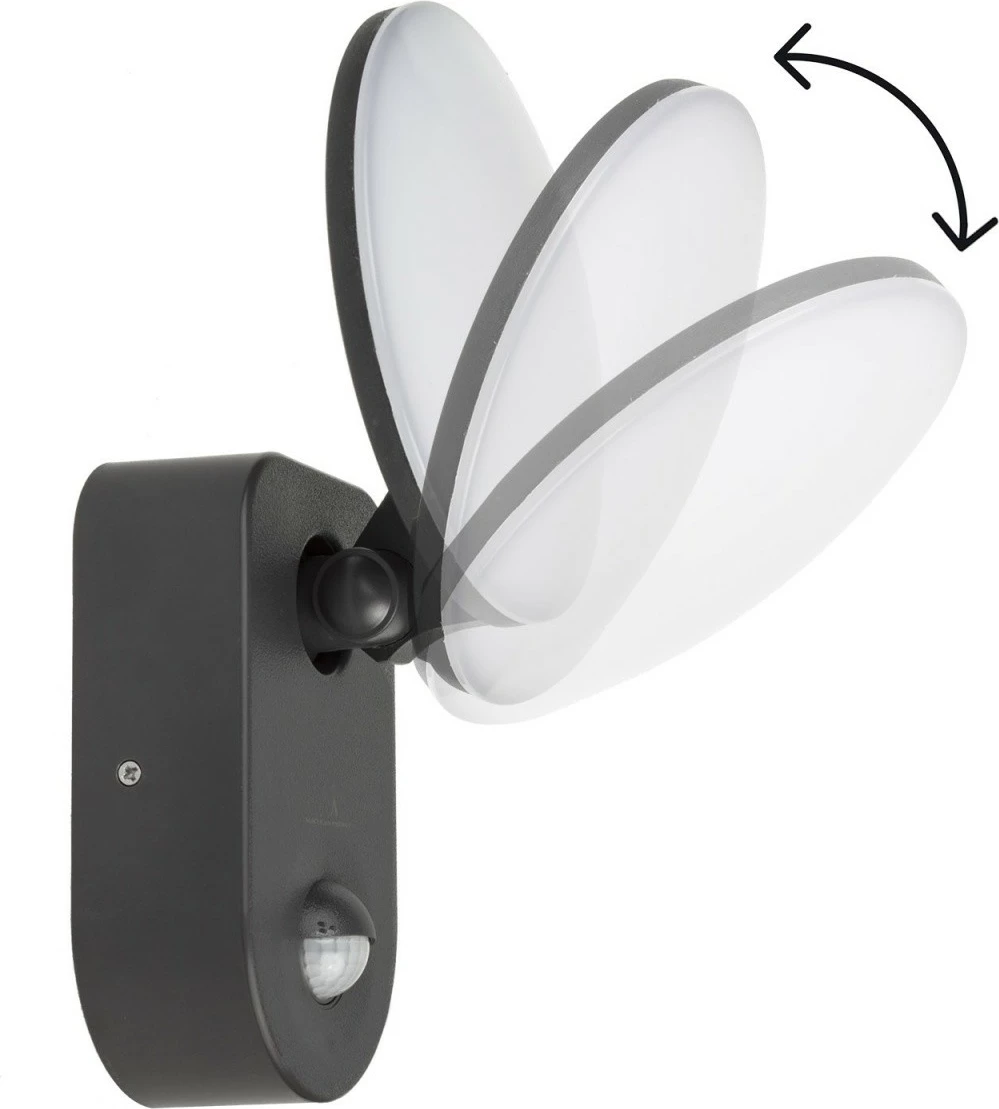 llambë muri LED me sensor PIR, Maclean MCE367, 4000K, IP65, 220-240V AC