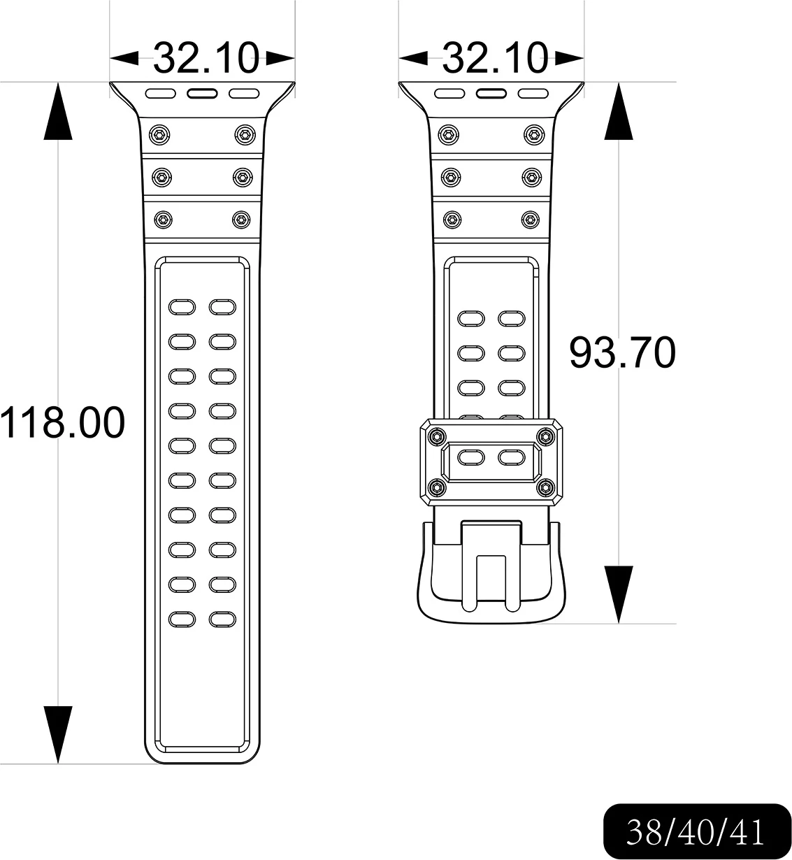 Rrip për Apple Watch Hurtel Strap Triple Protection, TPU, për seri 1-9 & SE (38/40/41mm), Gjelbër