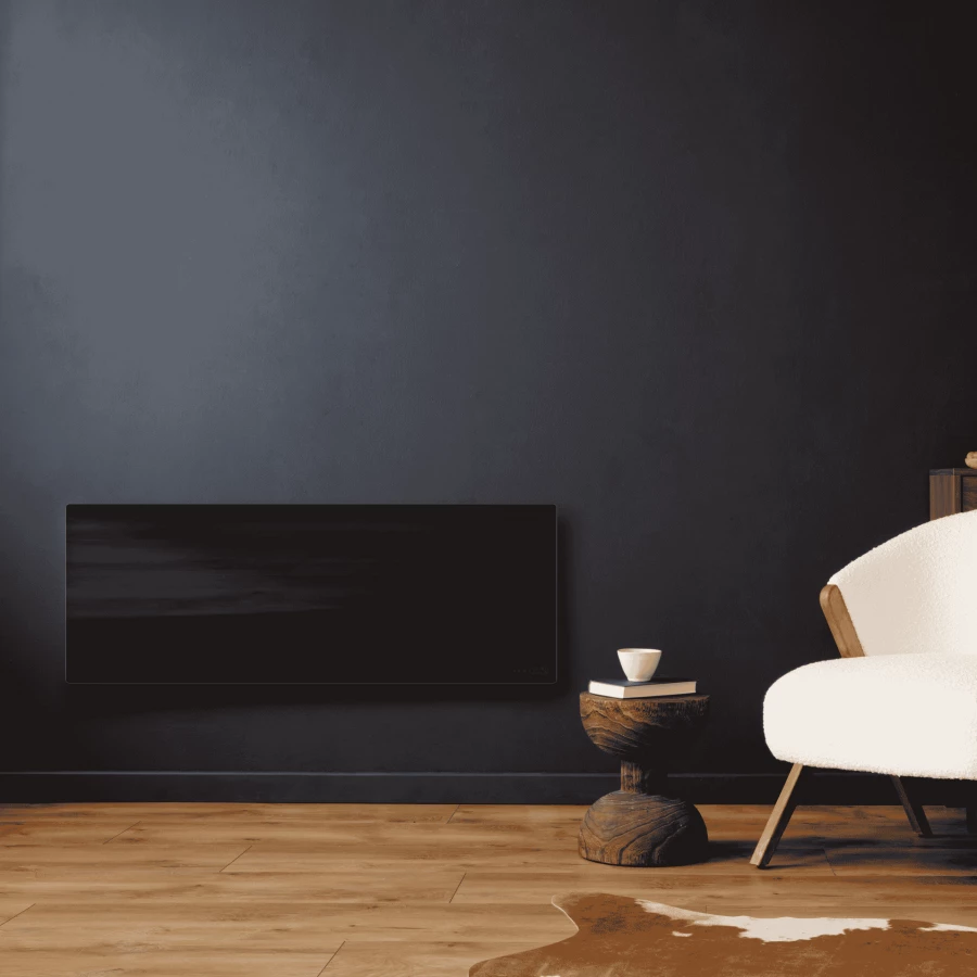 Ngrohës smart AENO Premium Eco AGH0004S 700W, xham i temperuar, infra të kuqe + konveksion, Wi‑Fi, LED display, prizë EU, i zi