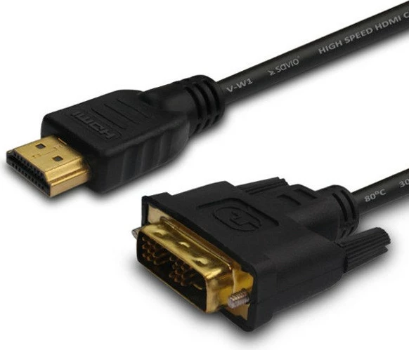 Kabllo HDMI në DVI Savio CL-139, 1.8m, e zezë
