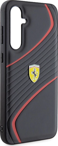 Mbështjellës Ferrari Twist Metal Logo për Samsung Galaxy S23 FE, i zi