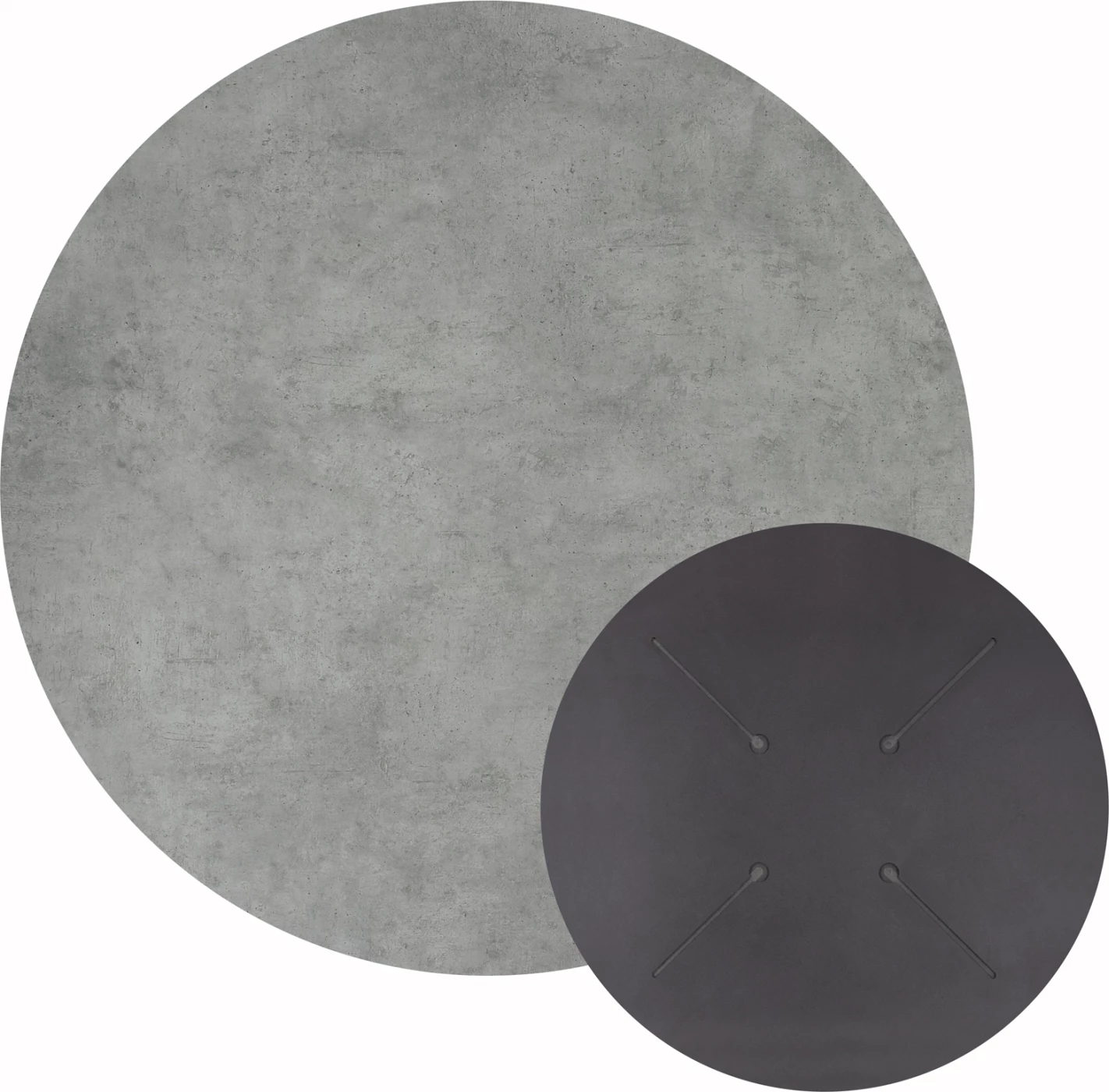 Sipërfaqe tavoline rrethore, ngjyrë çimento, HPL FH5842.32, 70cm