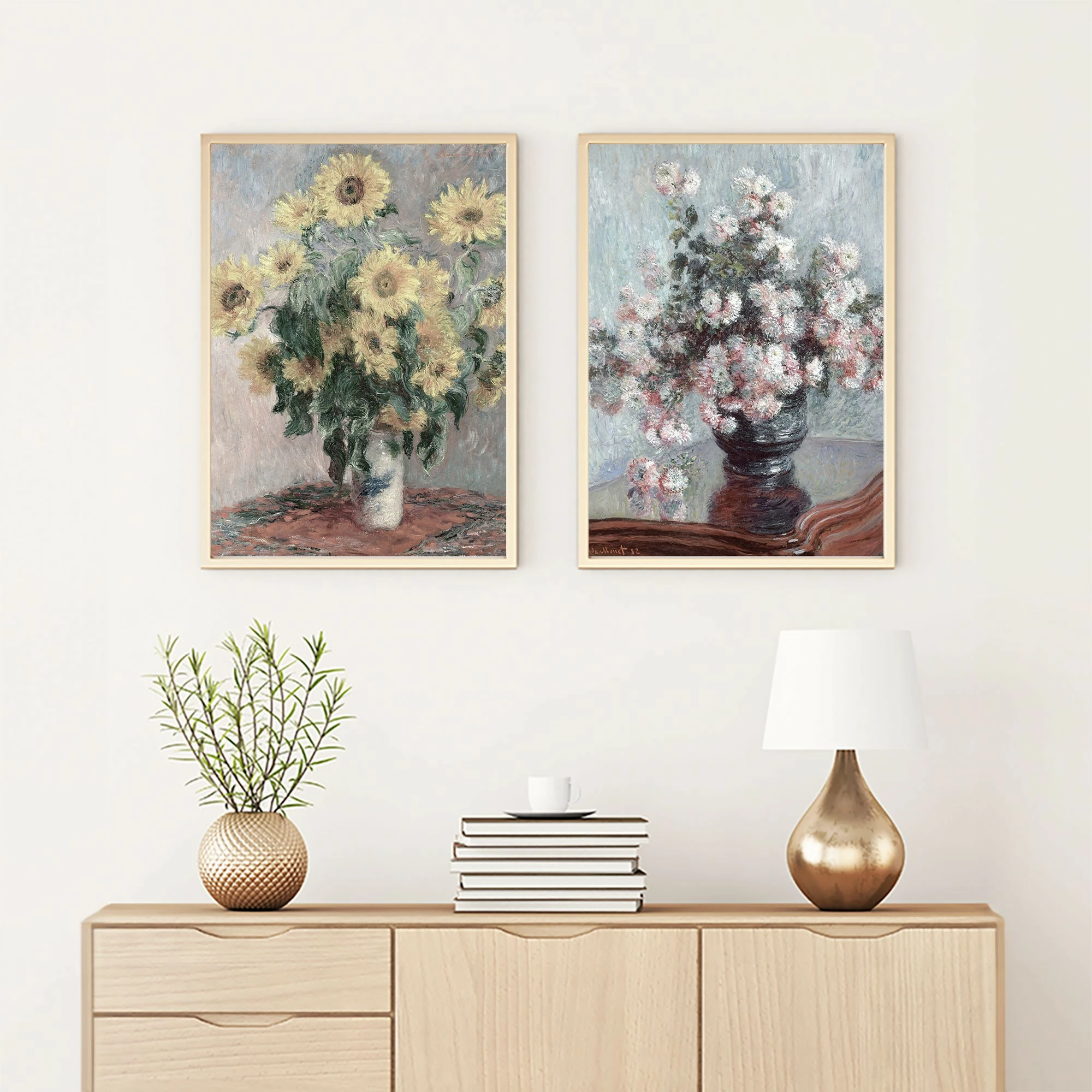 Piktura dekorative me kornizë MDF (2 copë), Wallity, Huhu279, 30x40 cm