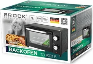 Furrë elektrike mini Brock TO 9001 B, 9 L, 650 W, me konvekcion, e zezë
