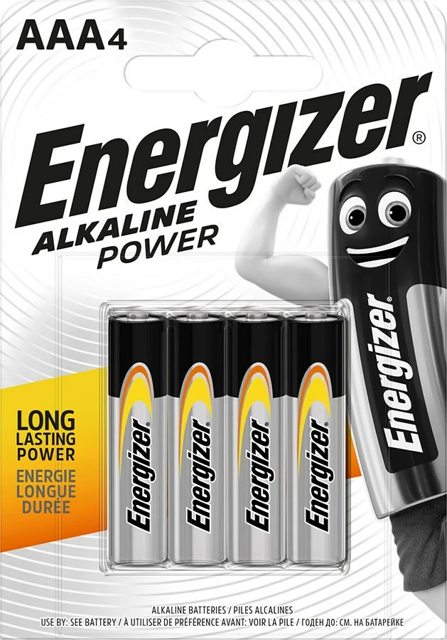 Bateri alkaline Energizer LR03, Power AAA, 4 copë