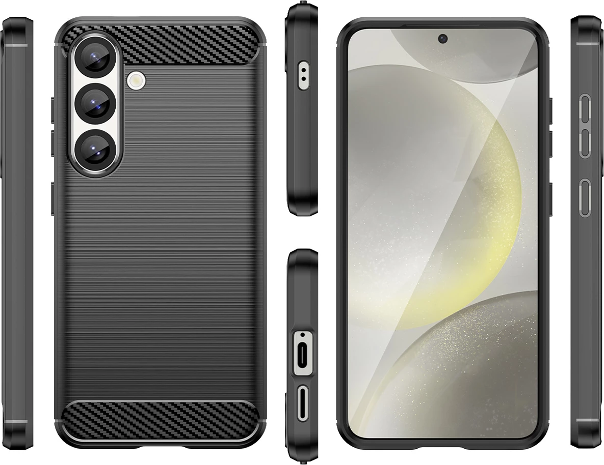 Mbështjellës Hurtel Carbon Case për Xiaomi Redmi Note 14 Pro+ 5G, TPU, i zi