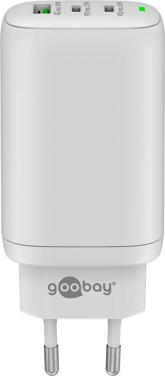 Karikues Goobay 61759, 3 porta USB, Quick Charge 3.0, i bardhë