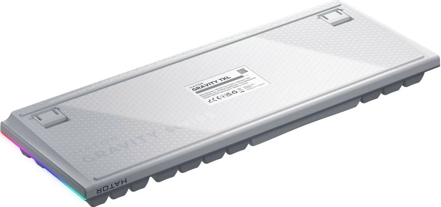 Tastierë mekanike Hator Gravity TKL HTK561, RGB, Hot-Swap, e bardhë-gri