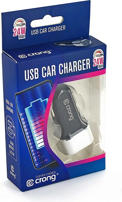 Karikues veture CRONG CRG-PWRC-USB24-ALU, 2xUSB, 24W, Alumini