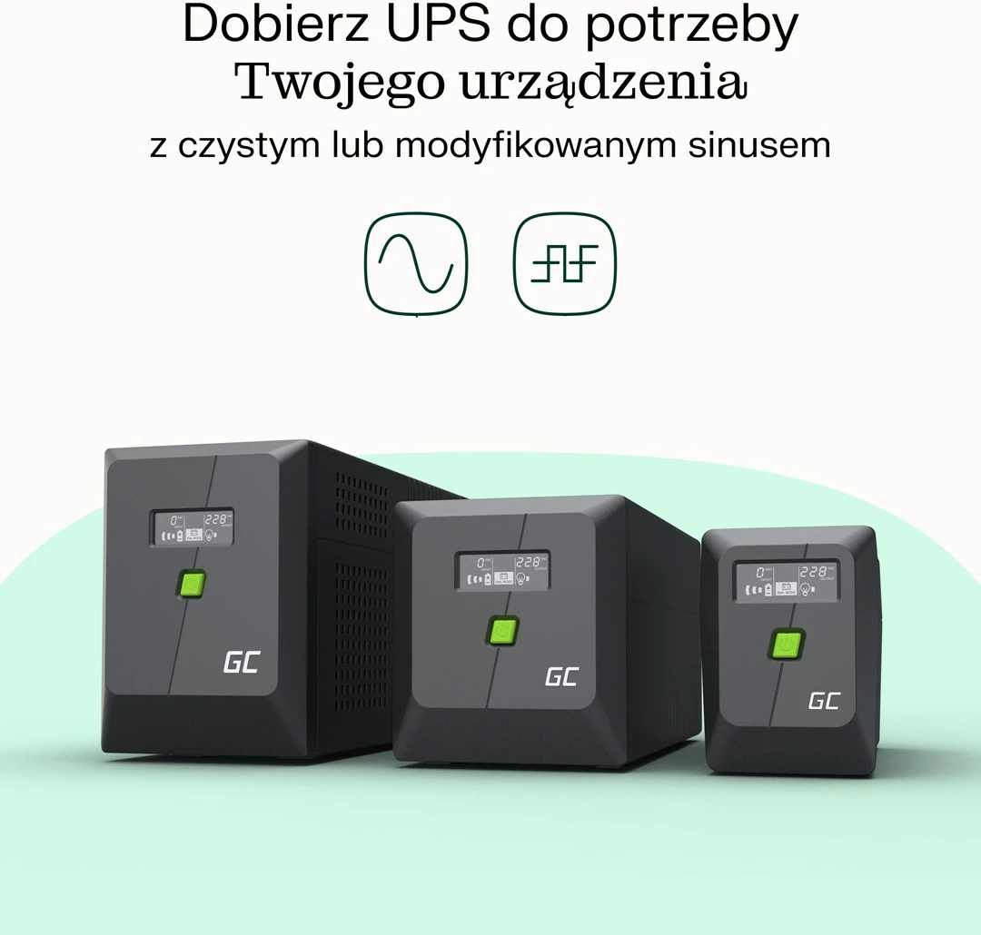 UPS Green Cell UPSLM360, 6.5 kVA, 360 W, 2 dalje AC, e zezë