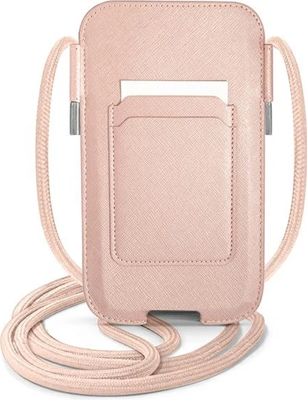 Çantë për telefon Guess Saffiano Strap 6.1", Rozë