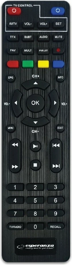 Dekoder digjital Esperanza EV106P DVB-T2 H.265/HEVC, i zi