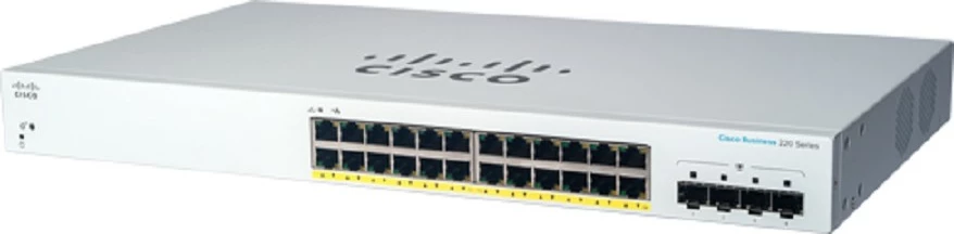 Switch Cisco CBS220-24P-4G, 24 porta, PoE, 1U, Gigabit, i menaxhueshëm