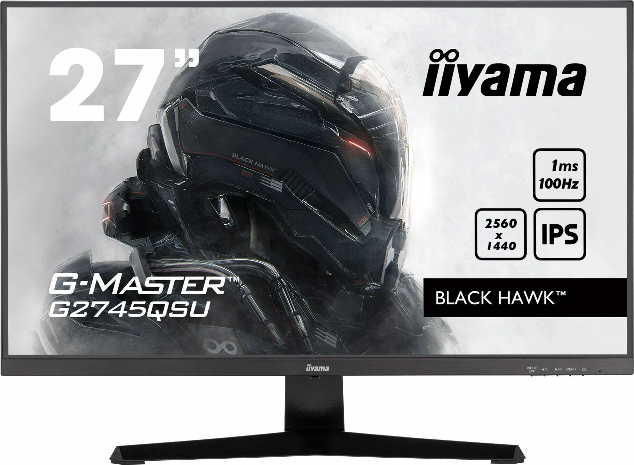 Monitor iiyama G-MASTER G2745QSU-B2, 27 inç, 2560x1440, IPS, 1ms, 100Hz, e zezë