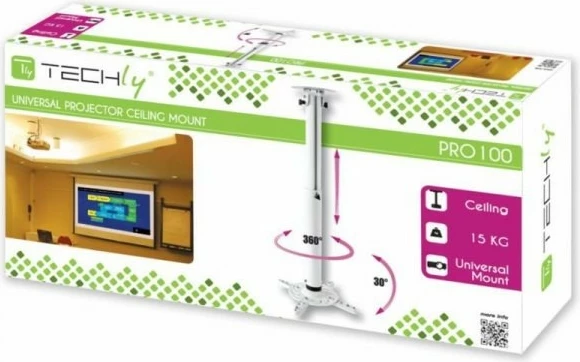 Krah projektori tavani Techly 022267, 50-77cm, 15kg, i bardhë