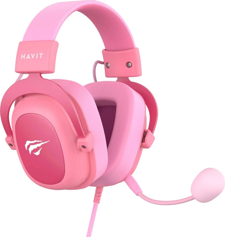 Kufje Havit H2002d, me kabllo, për lojëra, Roze