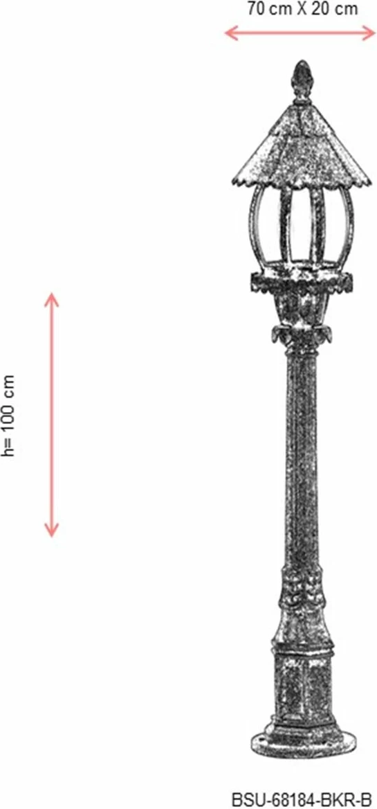 Llambë dyshemeje për jashtë, Opviq, ngjyrë kafe, BSU-68184-BKR-B