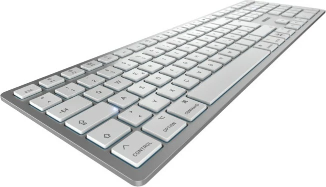 Tastierë Cherry KW 9100 SLIM për Mac, Wired & Wireless, USB + Bluetooth, QWERTZ, Argjendtë