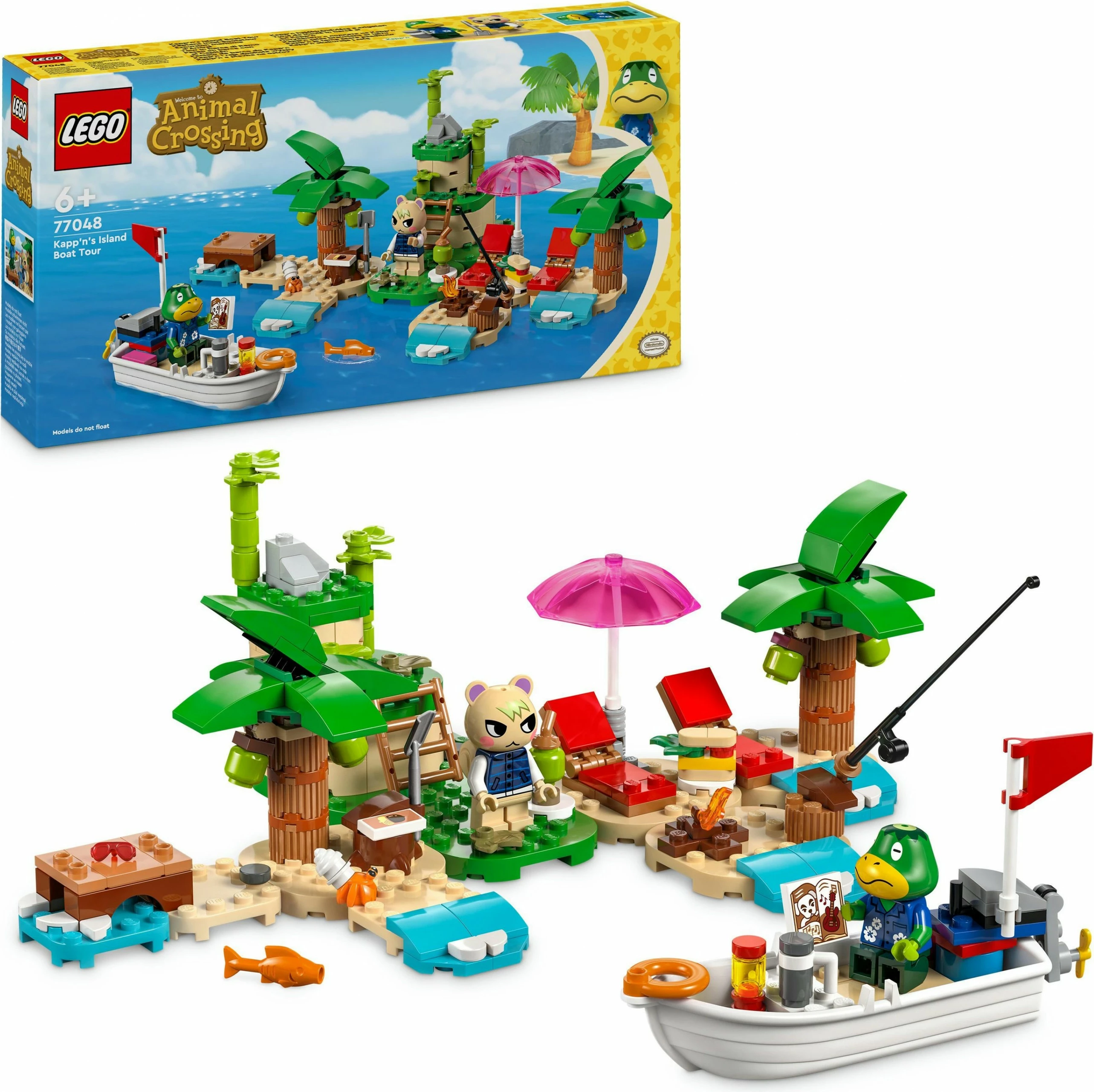 Set ndërtimi LEGO Animal Crossing Kapp'n's Island Boat Tour 233 pjesë, multingjyrësh