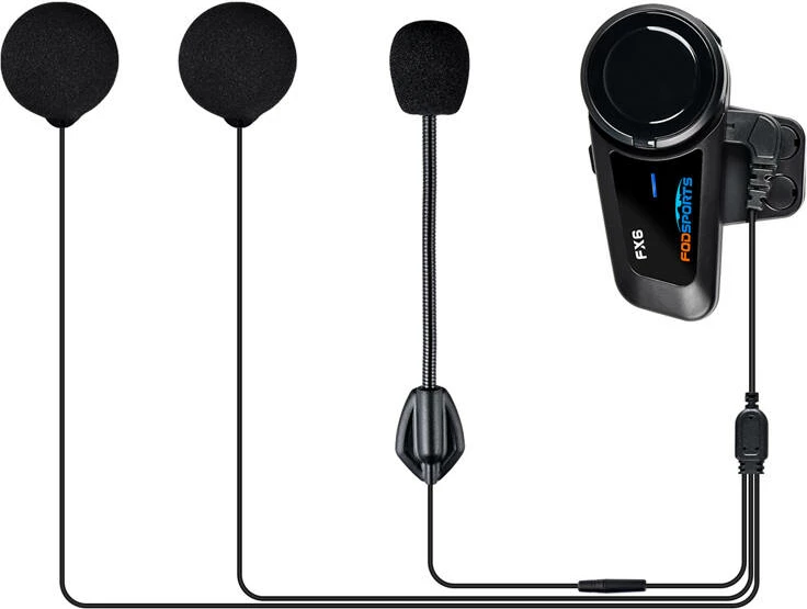 Interkom për motoçikletë Fodsports FX6, Bluetooth 5.0, i zi