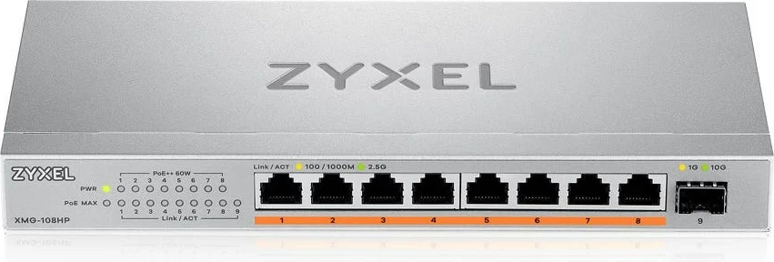 Switch Zyxel XMG-108HP, 2.5G Ethernet, PoE