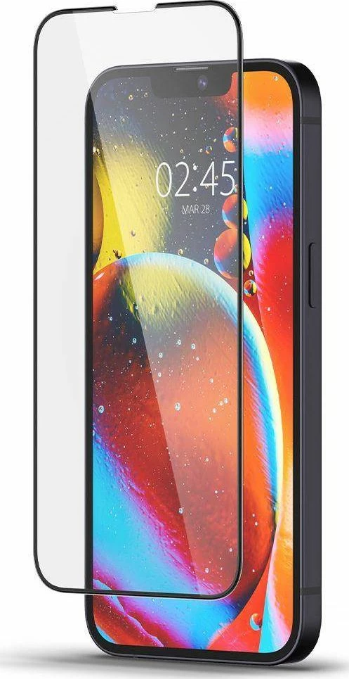 Xham i temperum Spigen Glass FC për iPhone 13/13 Pro, 1 copë, i zi