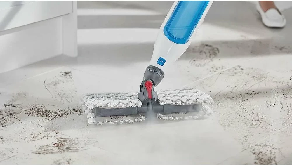 Mop me avull, Shark S6001EU Klik 'n' Flip, 1050W, depozitë 0.35 L, kabllo 7 m, i bardhë/blu