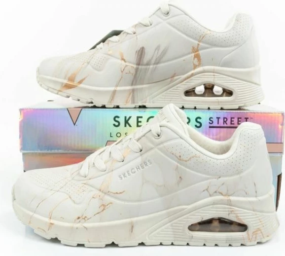 Atlete femra Skechers, të kremta