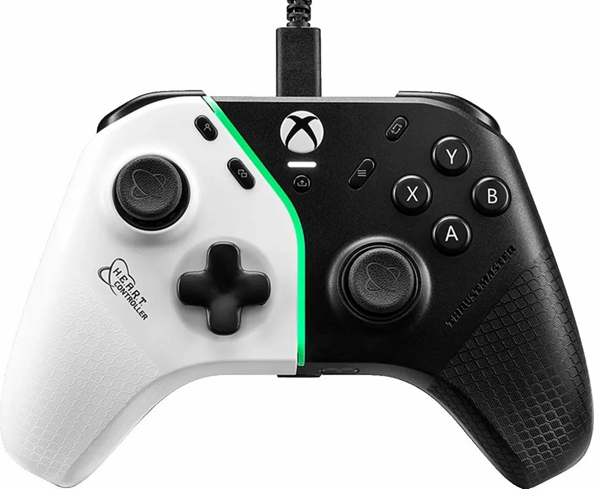 Kontroller Thrustmaster H.E.A.R.T. 4460237, Hall Effect anti-drift, wired, 16 butona, 2 analog, vibrim, backlight, për PC/Xbox One/Xbox Series, bardh e zi