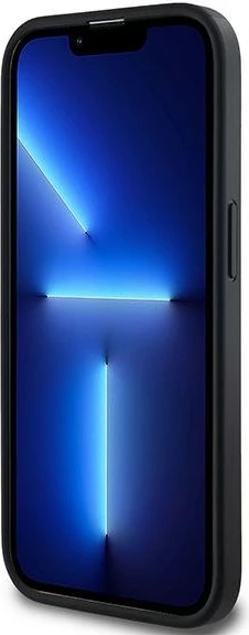 Mbështjellës DKNY Leather Checkered Mono Pattern MagSafe për iPhone 14 Pro Max, i zi