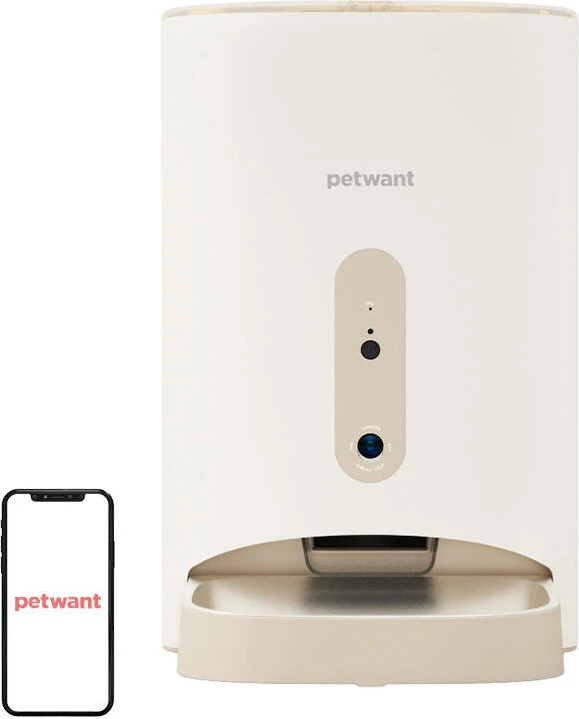 Shpërndarës automatik ushqimi për kafshë PetWant F11-C, 4.5L, i bardhë
