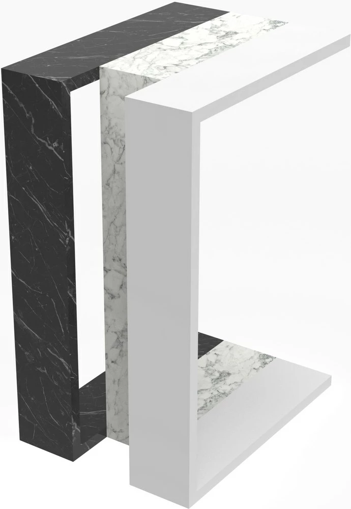 Tavolinë anësore Skye Decor, Muju, e bardhë