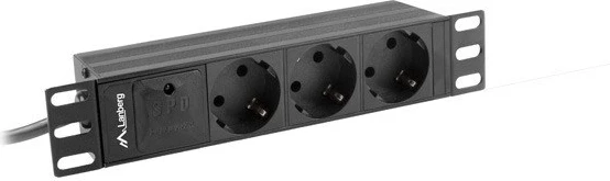 Kabllo vazhduese, Lanberg, Power Strip, 10'', 1U, 16A, e zezë 