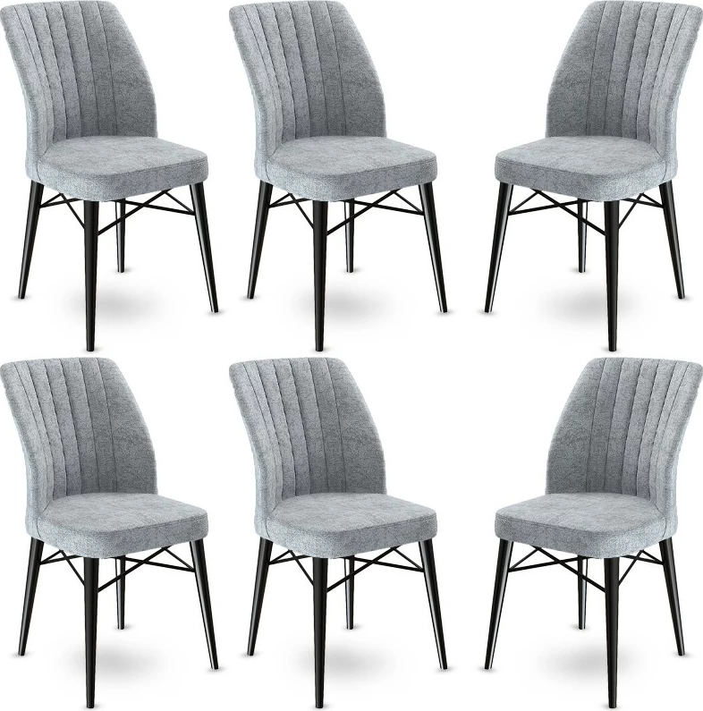 Set karrigesh (6 copë) Hanah Home, Flex, gri, e zezë